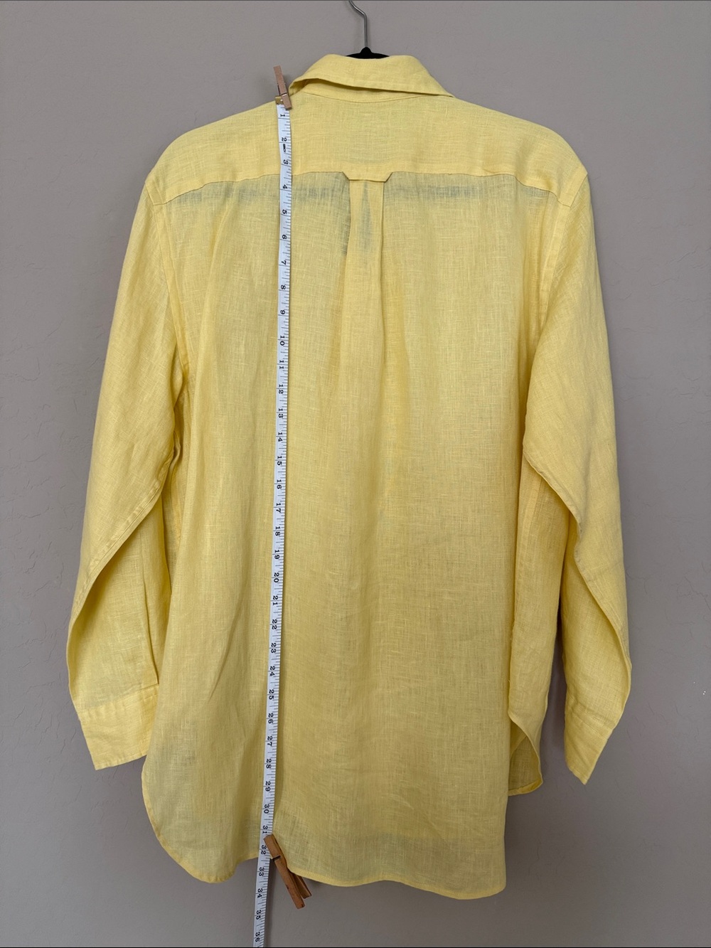 Polo by Ralph Lauren Classics Oversize Linen Button-Down Shirt Bananapeel Sz M - Picture 3 of 9